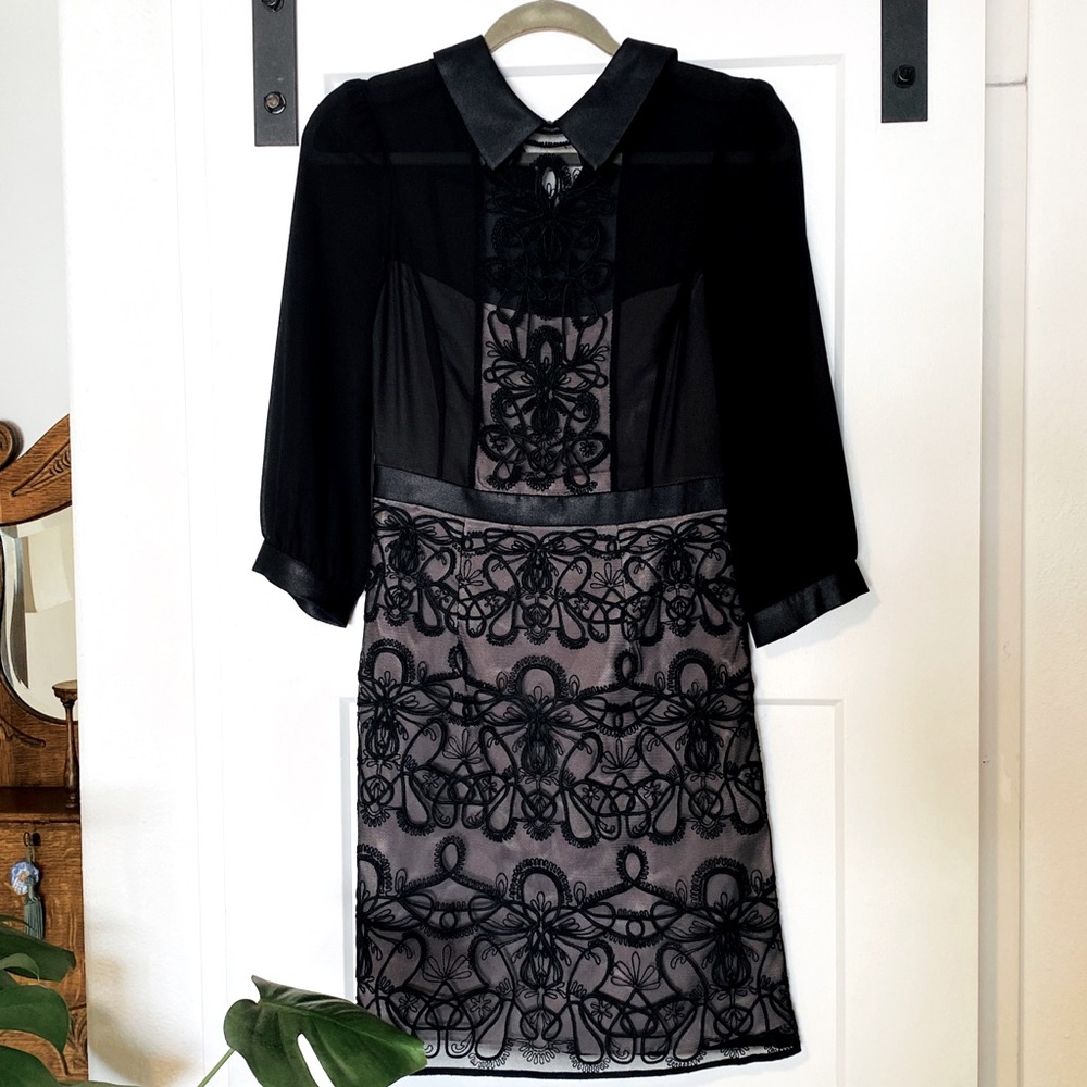 Karen Millen black dress with tons of details!